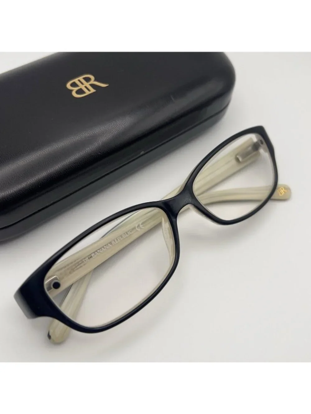 Banana Republic Buffy 0JPZ Eyeglass Frames Horn Black Tan Rectangle 53-15-130